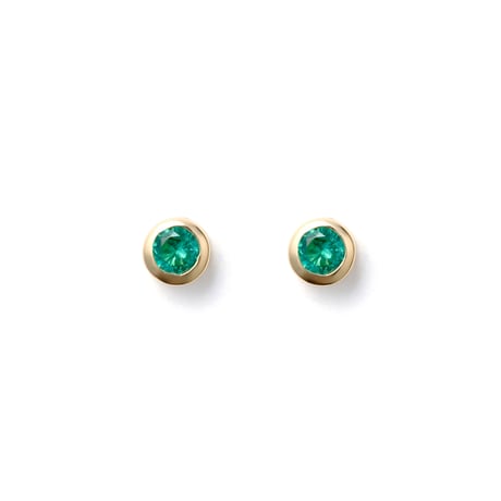 "Ultimate sophistication" Emerald Pierced earrings K18YG