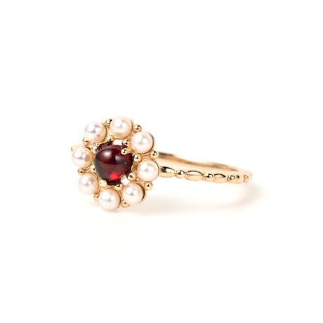 Heart Garnet Ring K10YG