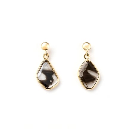 "INNATE BEAUTY" Slice Diamond Pierced earrings SS K18YG