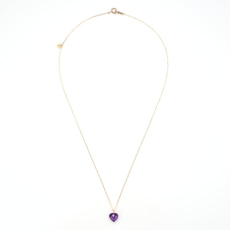 Heart Amethyst Necklace K10YG