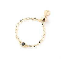 "Ultimate sophistication" Black Diamond Chain Ring K18YG