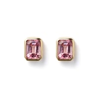 "Ultimate sophistication" Octagon Multi Sapphire Pierced earrings K18YG
