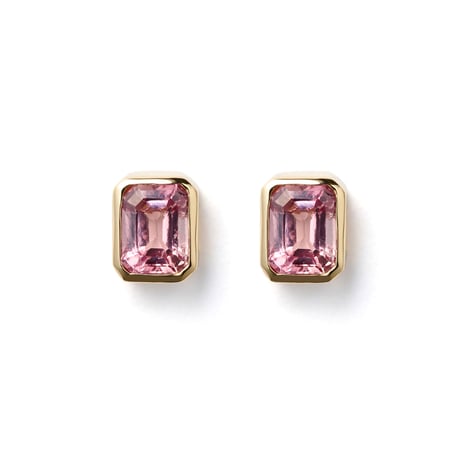 "Ultimate sophistication" Octagon Multi Sapphire Pierced earrings K18YG
