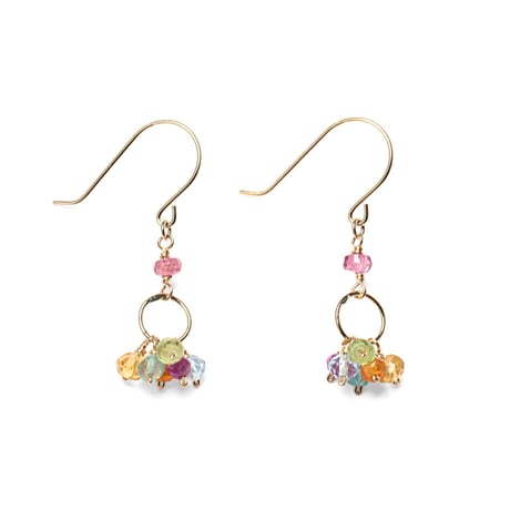 Rainbow Stones Pierced earrings
