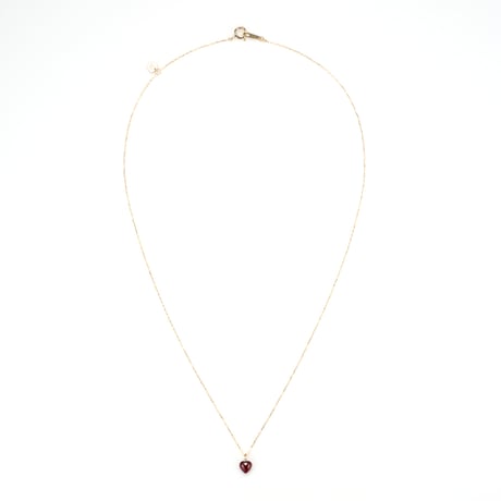 Heart Garnet Necklace K10YG