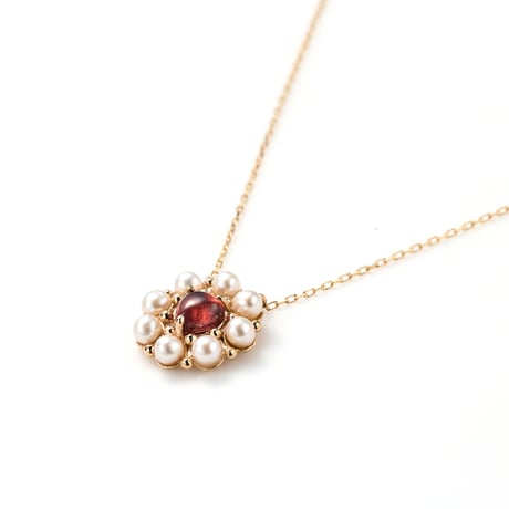Heart Garnet Necklace K10YG