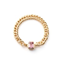 "Ultimate sophistication"Octagon Multi Sapphire Chain Ring K18YG