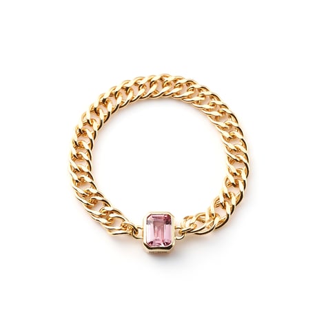 "Ultimate sophistication"Octagon Multi Sapphire Chain Ring K18YG