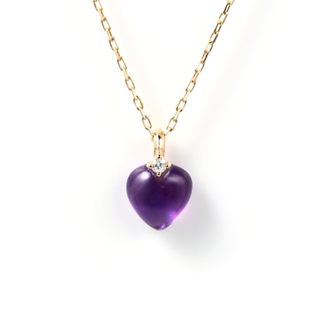 Heart Amethyst Necklace K10YG