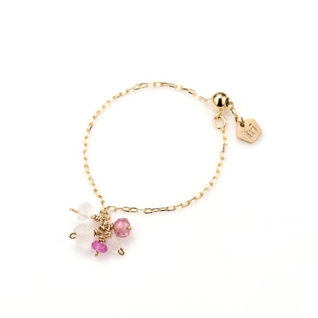 Pink Stones Ring K10YG IR-101