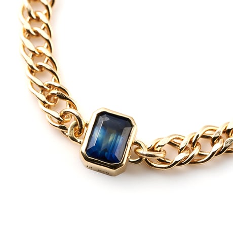 "Ultimate sophistication"Octagon Bicolor Sapphire Chain Ring K18YG
