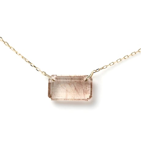 "Dappled Sunlight" Rutile Quartz Necklace K10YG