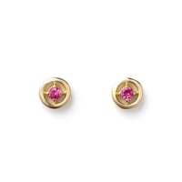 "Pink Sands Beach" Red Spinel Pierced earrings K18YG