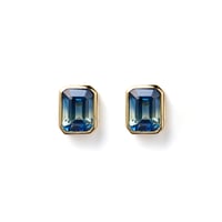 "Ultimate sophistication" Octagon Bicolor Sapphire Pierced earrings K18YG