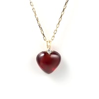 Heart Garnet Necklace K10YG