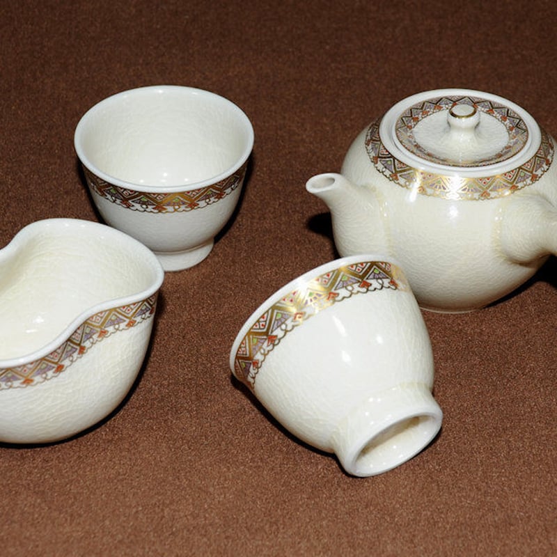 煎茶器セット「上割文」 | 絵付工房秋月窯オンラインショップ