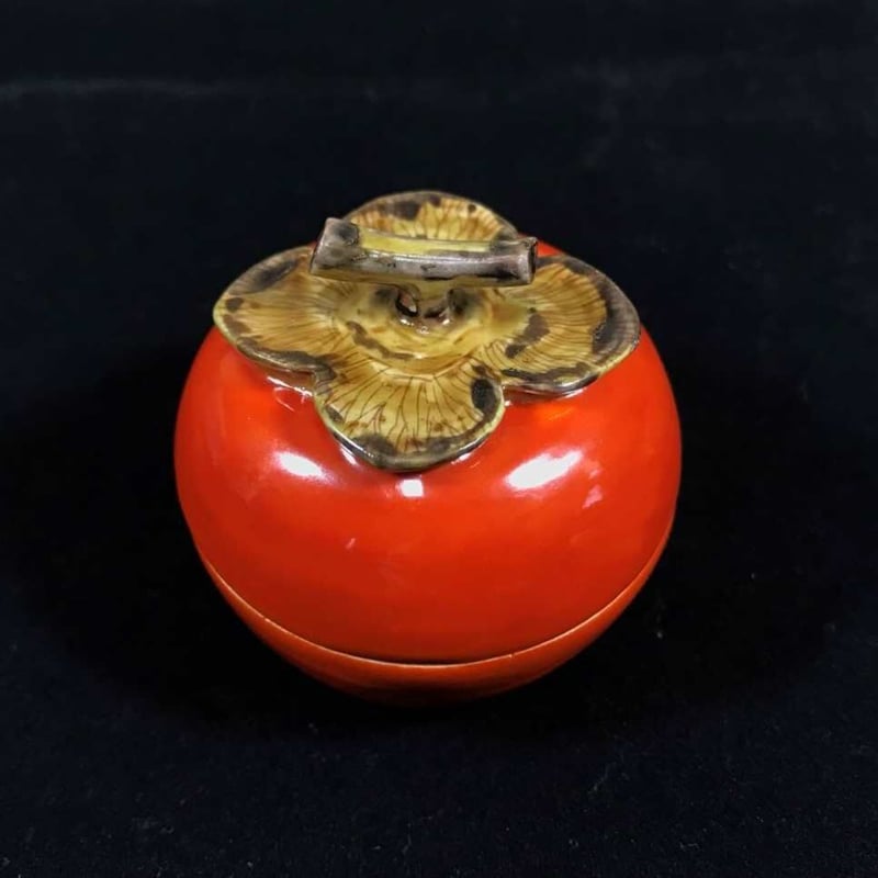 香合「朱柿」 | 絵付工房秋月窯オンラインショップ