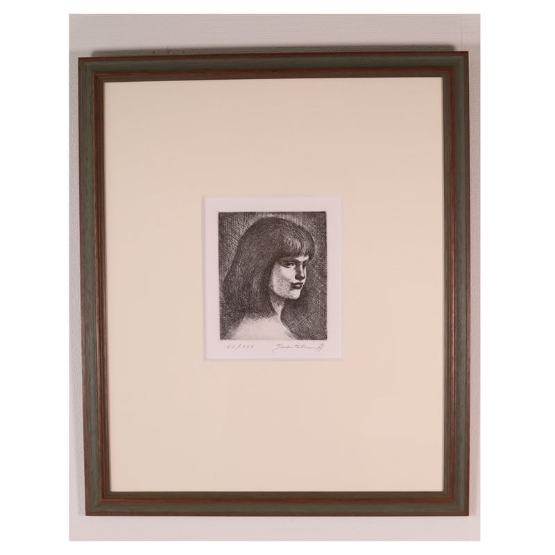 ☆舟越保武☆「若い女」銅版画　E.A　良好！(1) ☆舟越保武☆「若い女」銅版画 E.A 良好！