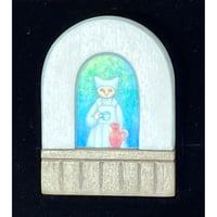 キムラアサギ「木彫額絵ブローチ7」