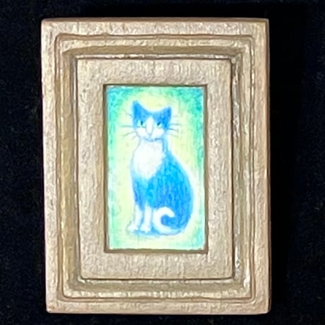 キムラアサギ「木彫額絵ブローチ11」