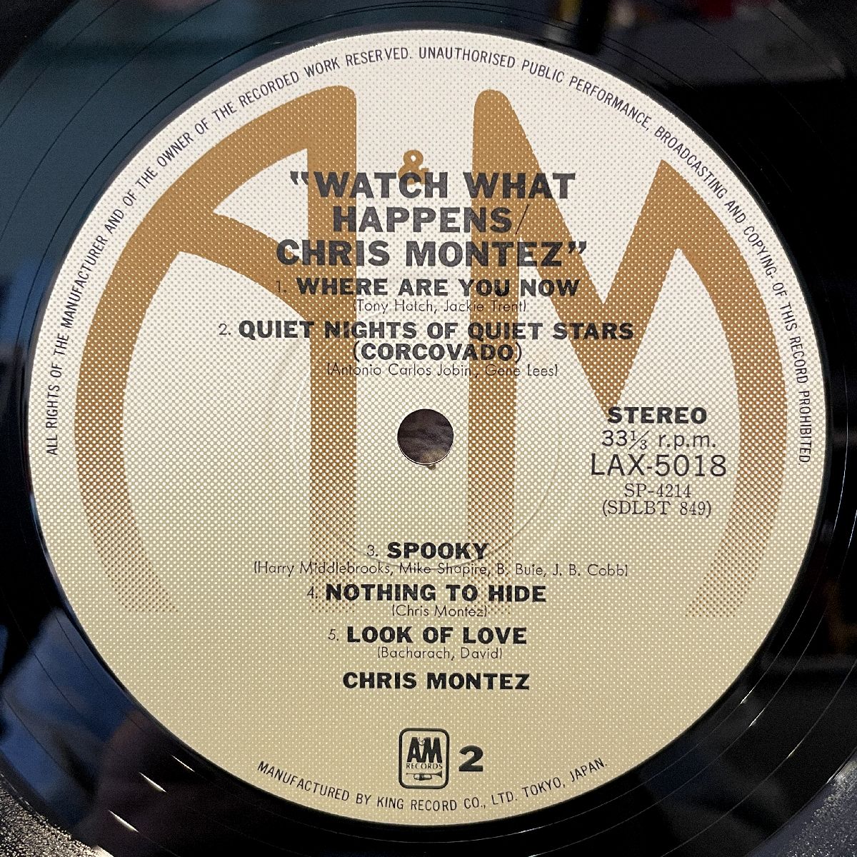 洋楽 TONE Pain (when the chips are down...) CHRIS MONTEZ - Watch What Happens (A&M LAX 5018