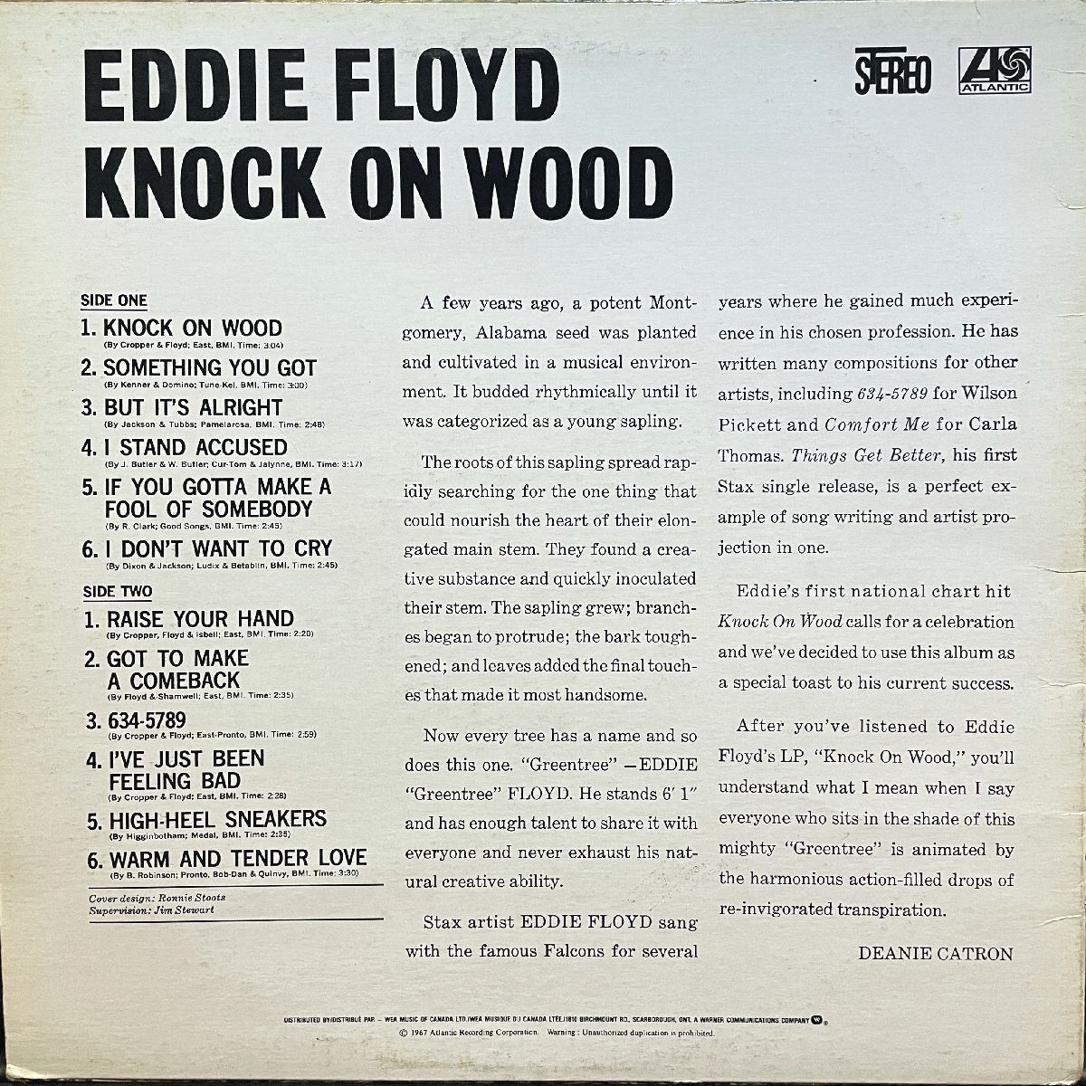 EDDIE FLOYD - Knock On Wood (ATLANTIC SD 7714)