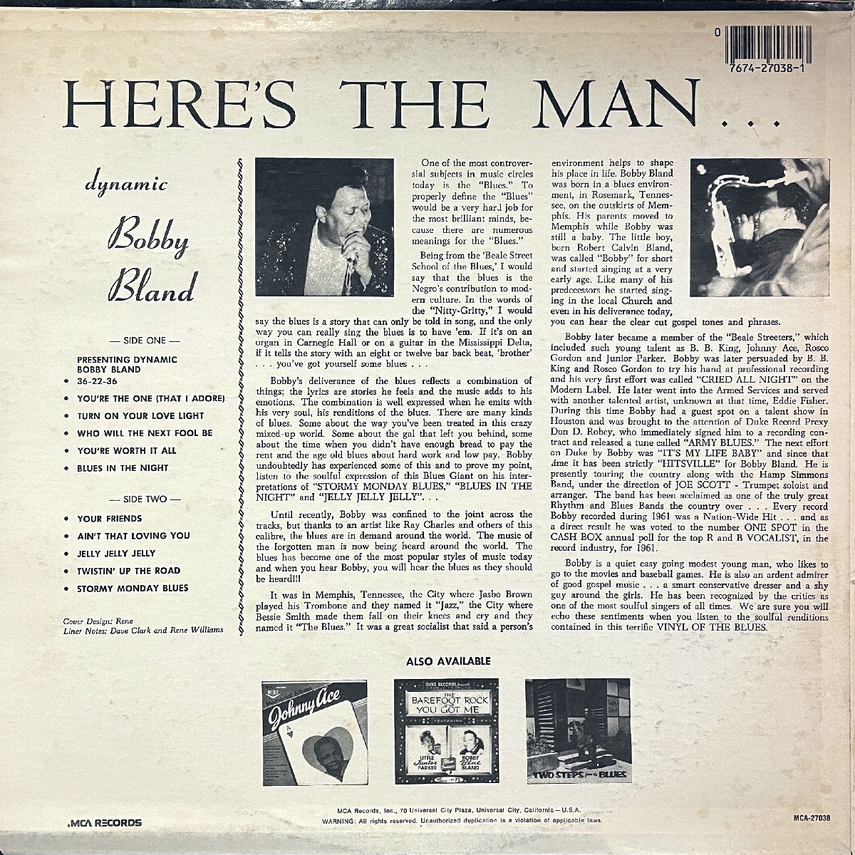 BOBBY BLAND - Here's The Man!!! (MCA MCA-27038)