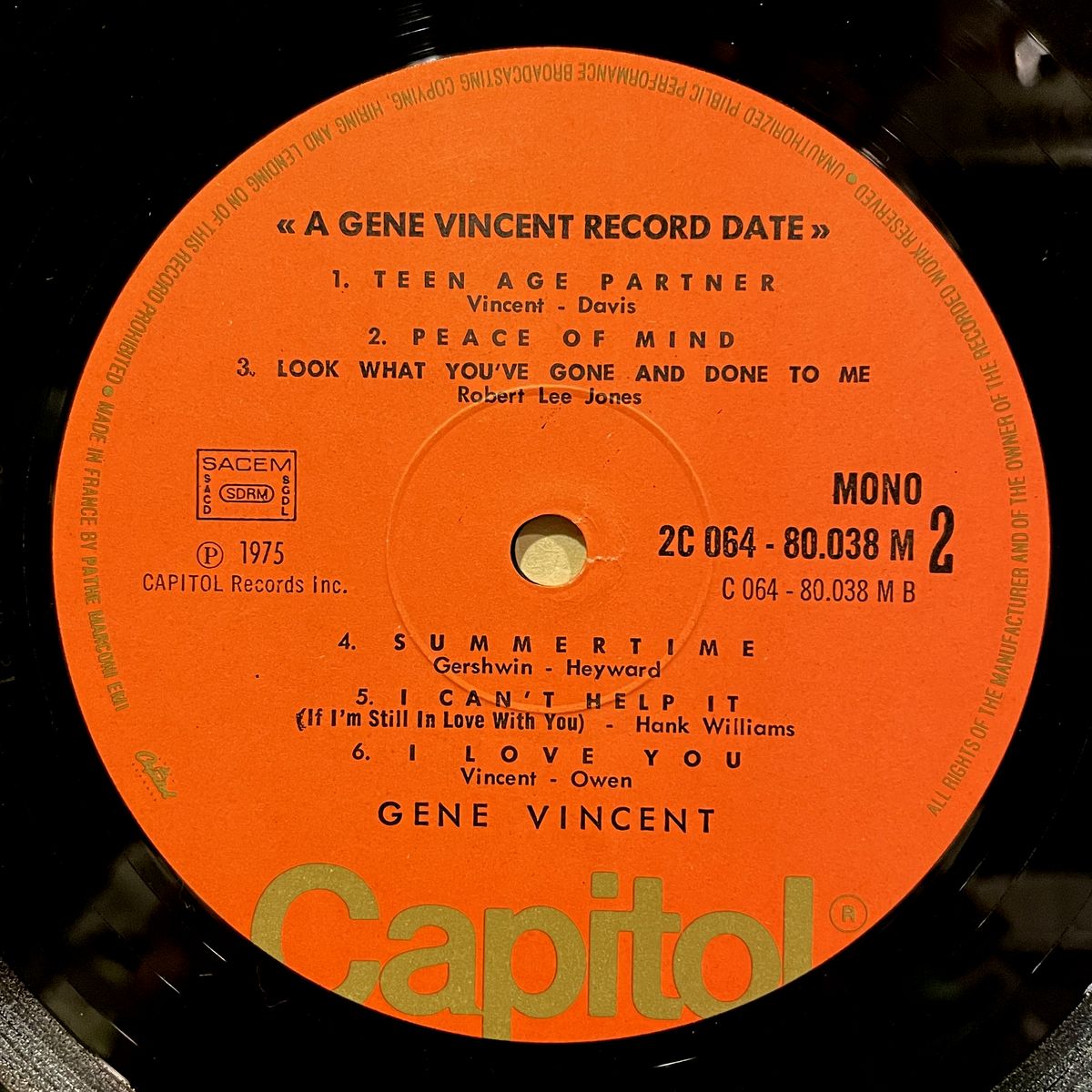 GENE VINCENT with The Blue Caps - A Gene Vincen
