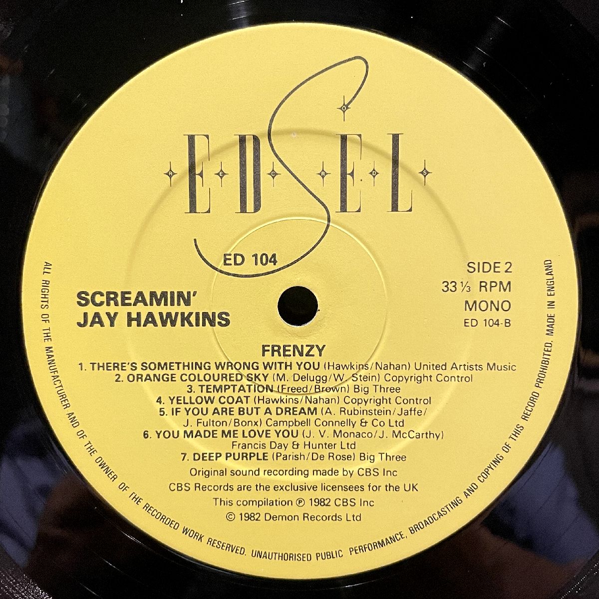 SCREAMIN' JAY HAWKINS - Frenzy (EDSEL ED 104) |