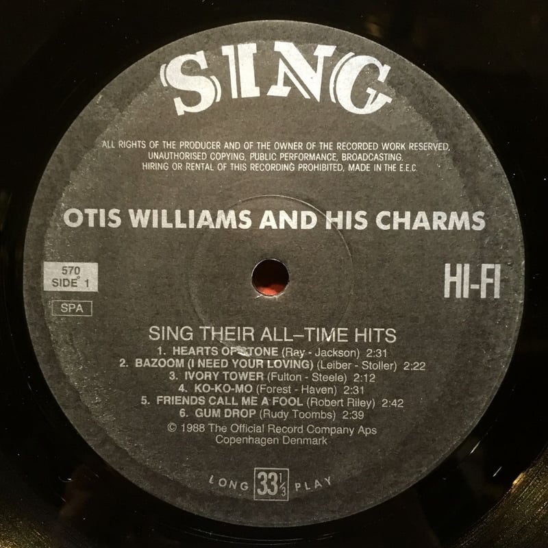 OTIS WILLIAMS and His Charms - Sing Their All-T