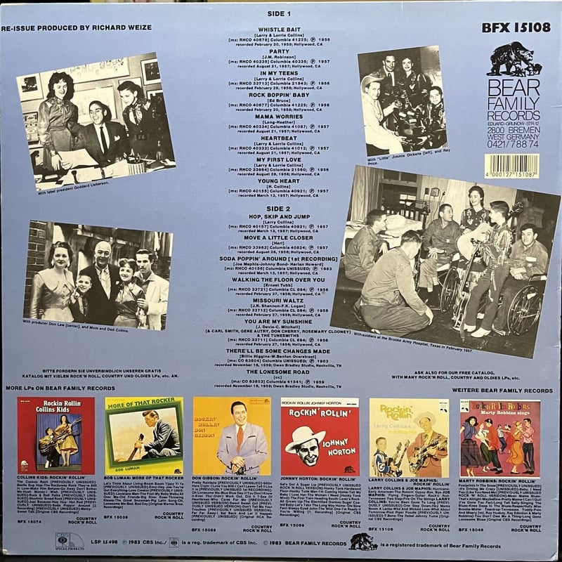 THE COLLINS KIDS - Vol.2 (Bear Family/CBS BFX 1