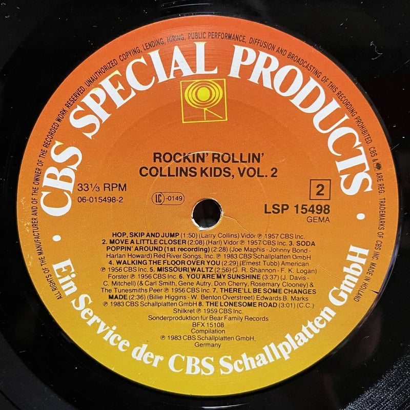 THE COLLINS KIDS - Vol.2 (Bear Family/CBS BFX 1