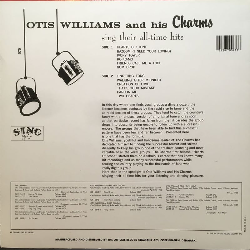 OTIS WILLIAMS and His Charms - Sing Their All-T