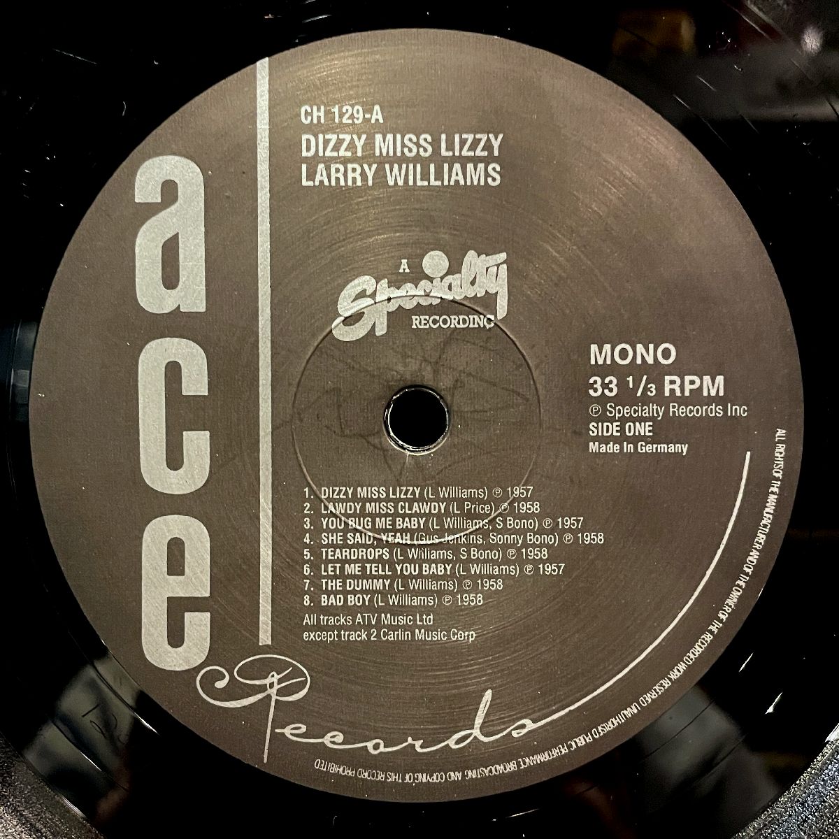 LARRY WILLIAMS - Dizzy Miss Lizzy (ace CH 129)