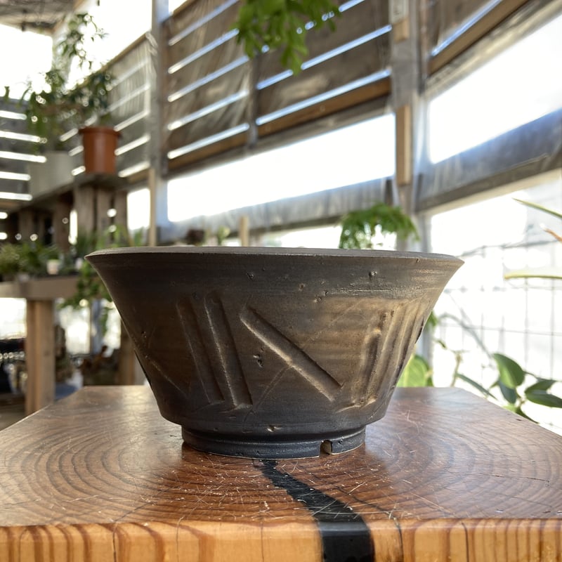 保田修作 刻紋 コラボ陶器 粉引き鉢 保田修作 刻紋 コラボ陶器 粉引き