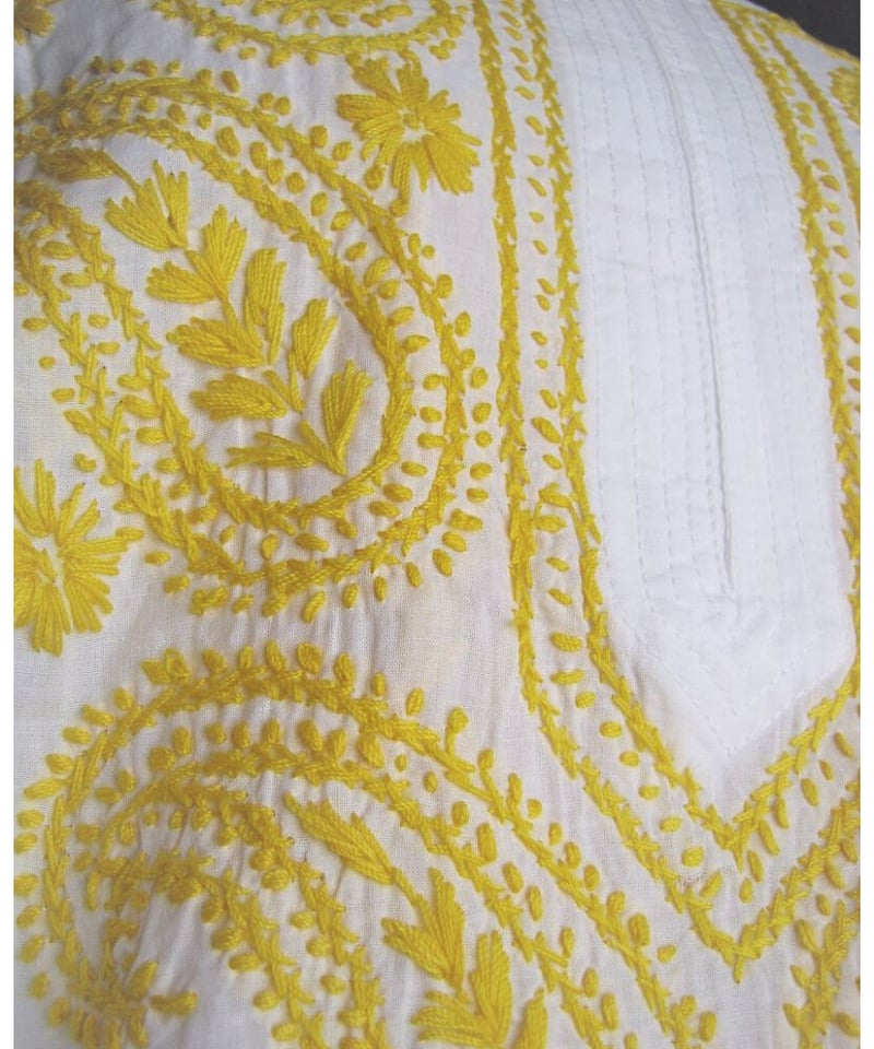 チカンカリ刺繍 パンジャビ クルタ インド