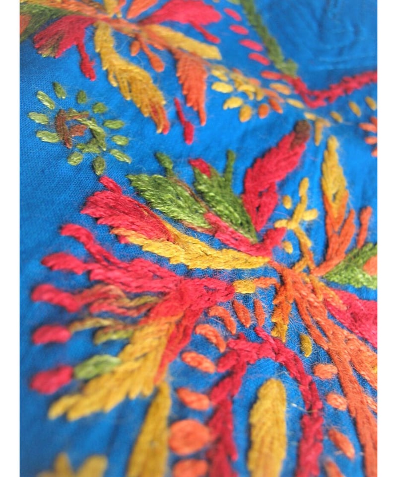 インド刺繍クルタcek1/S～SM/ブルー・カラフル刺繍 | インドクルタ