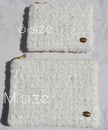 pearl×white couture tweed（pouch）