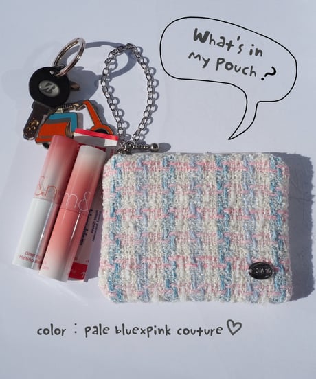 pale blue×pink couture（charm pouch）
