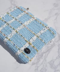 Sky Blue White×Multicoloured Check（pouch）