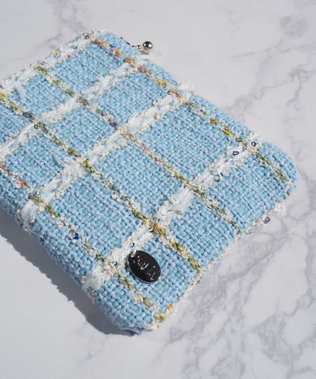 Sky Blue White×Multicoloured Check（pouch）
