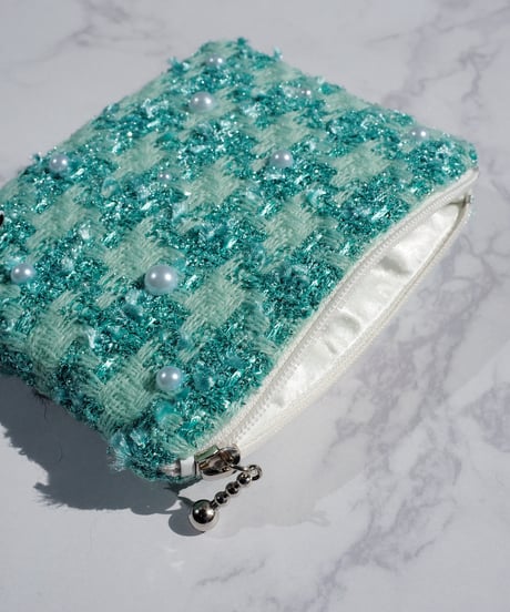 perl×cyan blue×shiny couture（pouch）
