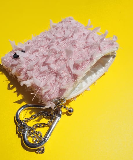 baby pink×feather（charm pouch）