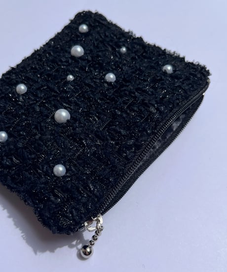 pearl×black×lamé russell fringe（pouch）