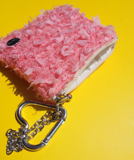 coral pink×feather（charm pouch）