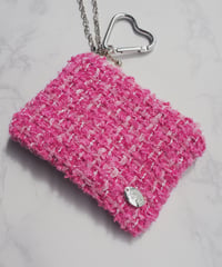 rose pink tweed（charm pouch）