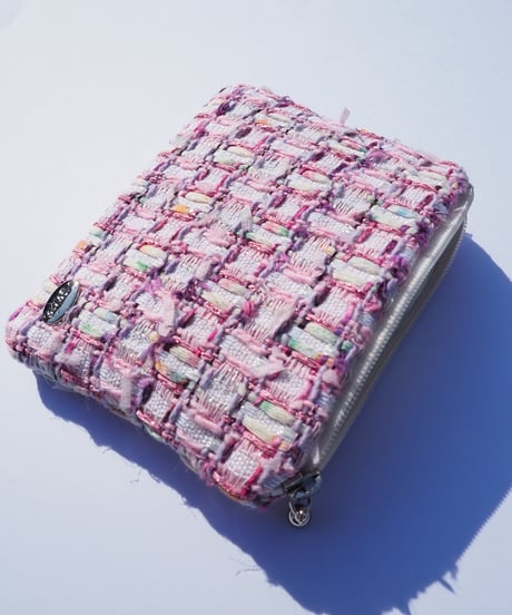 white×pink purple check（pouch）