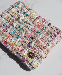 gold×colorful tweed（pouch）【gold charm】