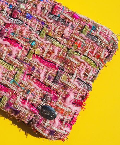 pink×gold×colorful line（pouch）