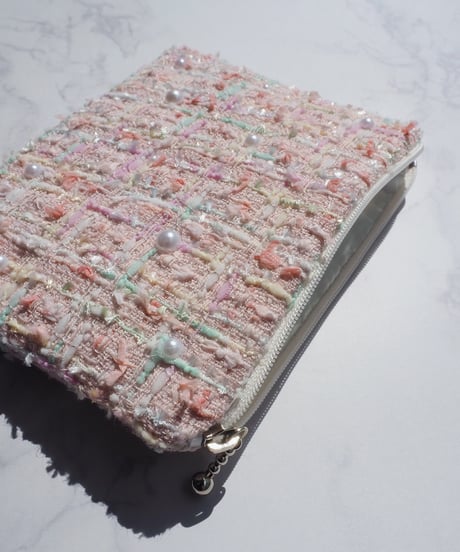 【M size】pearl×candy tweed（pouch）